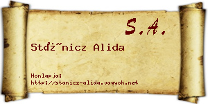 Stánicz Alida névjegykártya